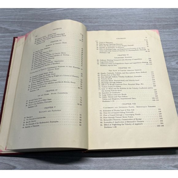 Hydraulics Engineering Book by Ernest Schoder Francis Dawson 1927 1st Edition - Picture 5 of 12